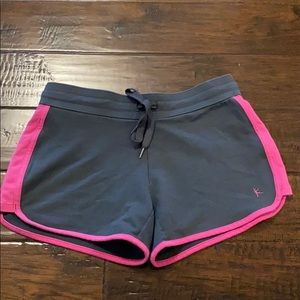 💕Danskin gray and pink soft track shorts small